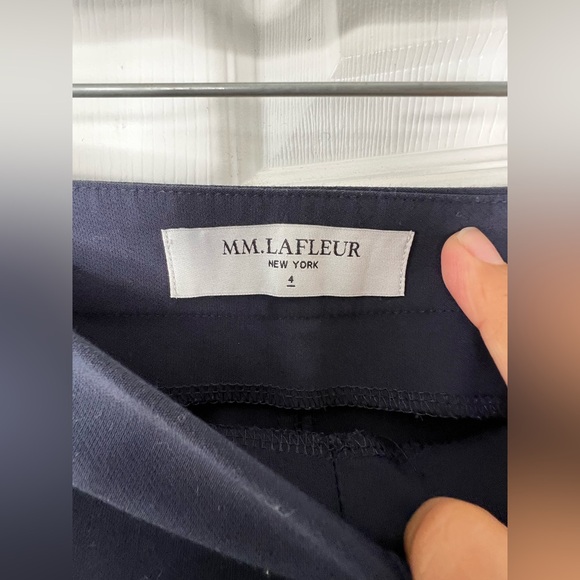 MM Lafleur Blue Structured Stretch Trouser Pants Sz 4 - Picture 4 of 13